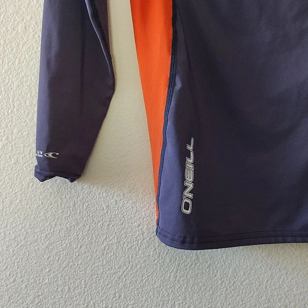 O'Neill Youth Rash Guard - Dark Blue and Bright Orange Size Mediums